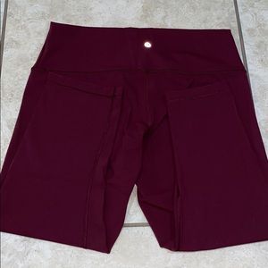 nwot Lululemon burgundy leggings: Size 14